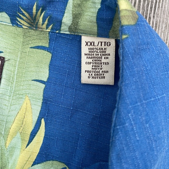 Jamaica Jaxx 100% Silk Pineapple Motif Hawaiian Style Button Up Shirt - Picture 4 of 7